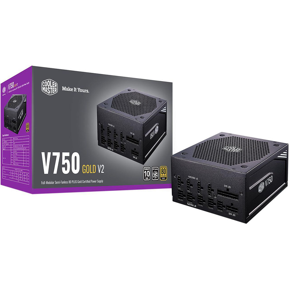 Cooler Master V750 Gold-V2 Fuente de Poder 750 W 24-pines ATX Negro
