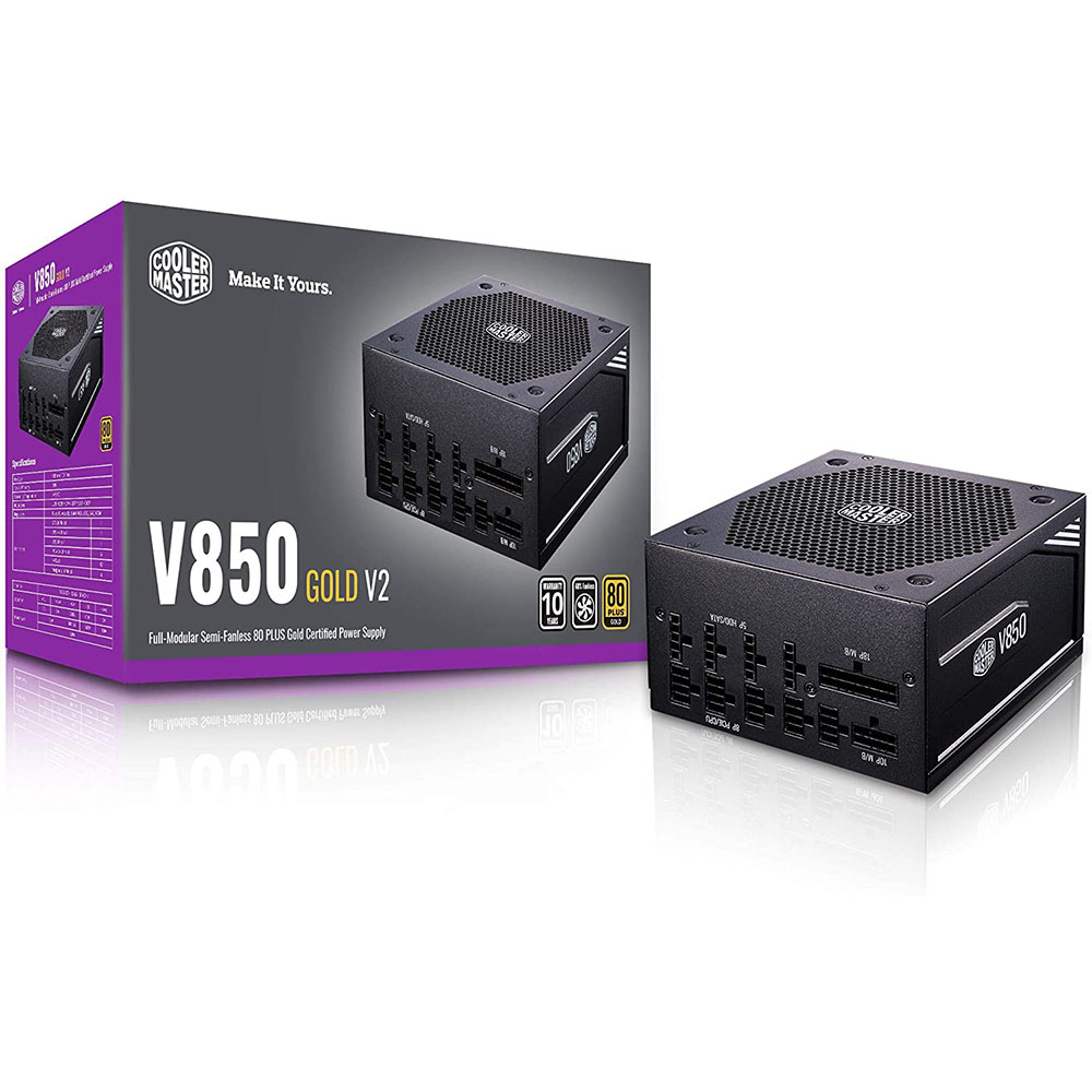 Cooler Master V850 Gold-V2 Fuente de Poder 850 W 24-pines ATX Negro