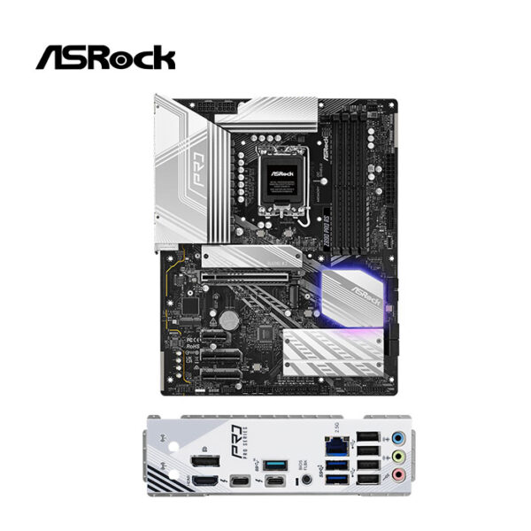 - Placa madre ASRock Z890 Pro RS con puertos USB 3.2 Gen2x2, HDMI, DisplayPort y soporte para Thunderbolt.