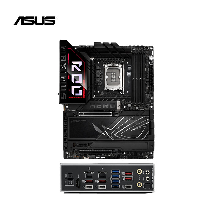 Placa madre ASUS ROG MAXIMUS Z890 HERO con diseño ATX, ideal para PCs avanzadas con inteligencia artificial y alto rendimiento.