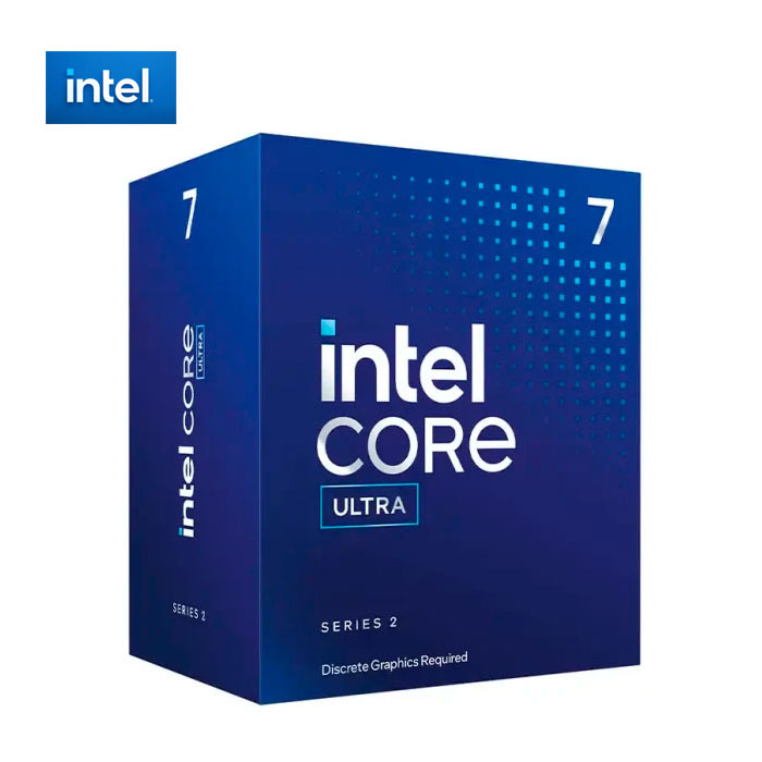 Procesador Intel Core Ultra 7 625F con arquitectura Arrow Lake, 24 núcleos soporte DDR5 y motor de IA dedicado.
