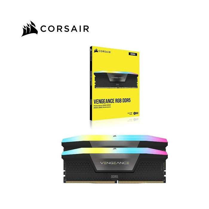 Memoria DDR5 Corsair 64GB(2x32GB) 6000MHz Vengeance RGB Black